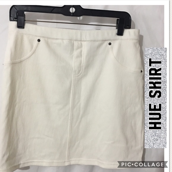 HUE Dresses & Skirts - HUE WHITE STRETCH SKIRT